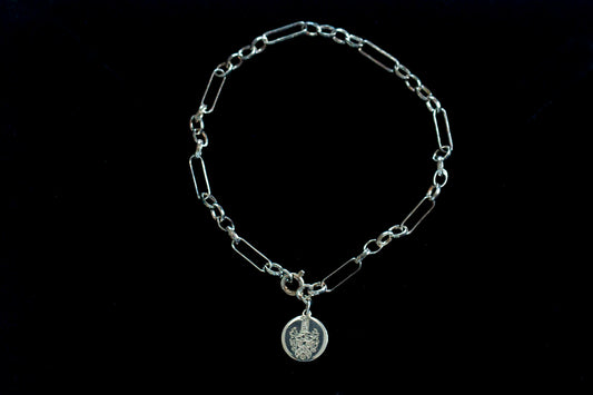 Ladies Silver Bracelet with Engraved Crest